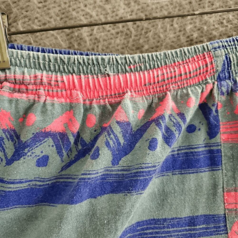 90's U-Surf Men's Neon Cotton Drawstring Elastic Waist 5" Shorts Large - Picture 4 of 8